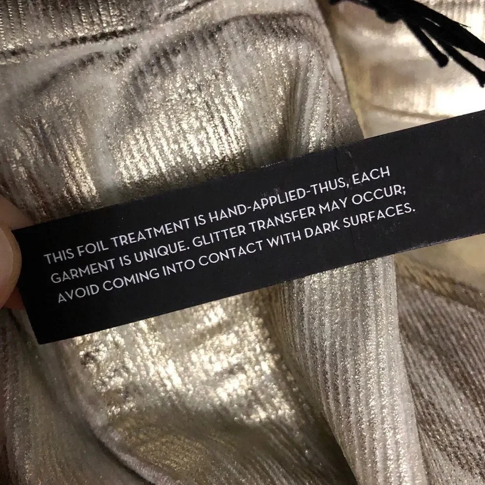 J Brand Maria High Rise Skinny Ribbed Gold Messaline Corduroy Pants Size 25 NWT - Picture 9 of 14
